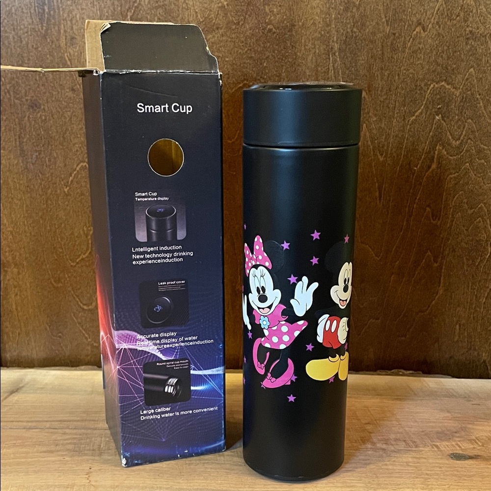 Mickey Mouse smart cup LED temperature display.